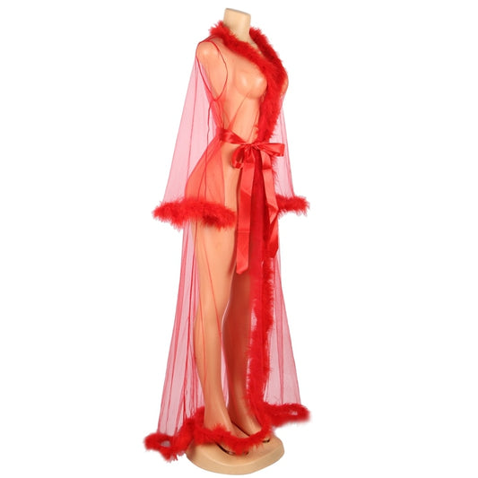 TEEK - Fever Feather Sheer Robe LINGERIE theteekdotcom   