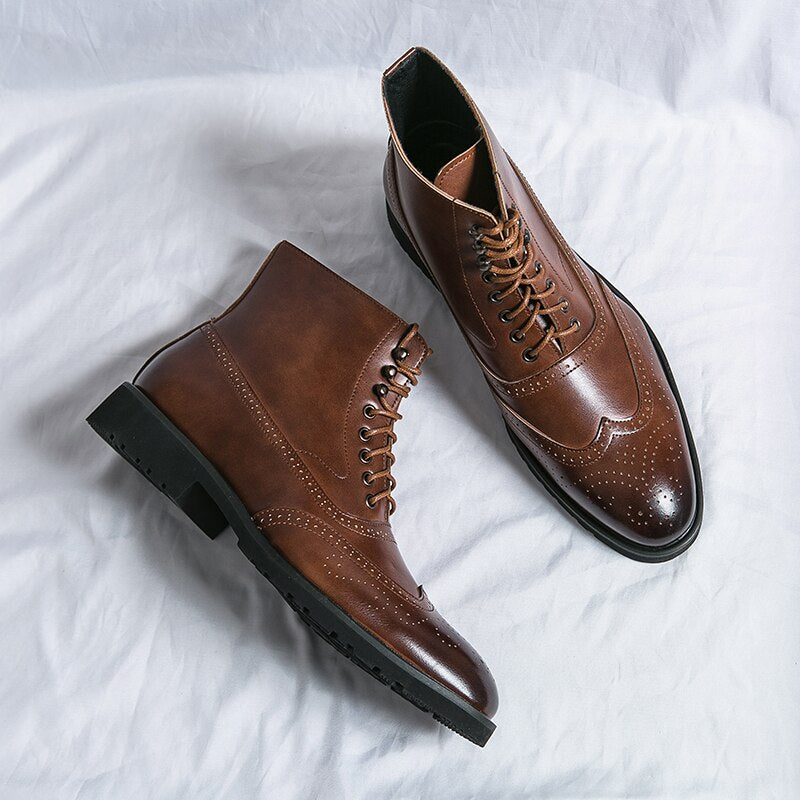 TEEK - Brogue Biz Men Short Boots SHOES theteekdotcom brown 6.5 
