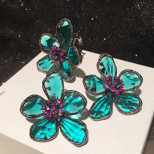 TEEK - Colored Crystal Flower Jewelry JEWELRY theteekdotcom   