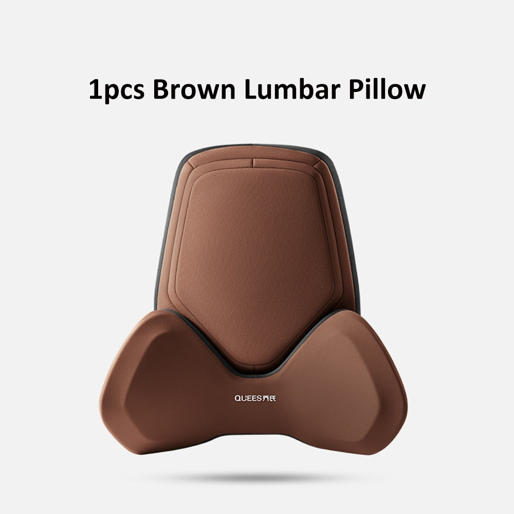 TEEK - Universal Posture Correction Headrest and Lumbar Support Cushions AUTO ACCESSORIES theteekdotcom 1pcs Brown back  