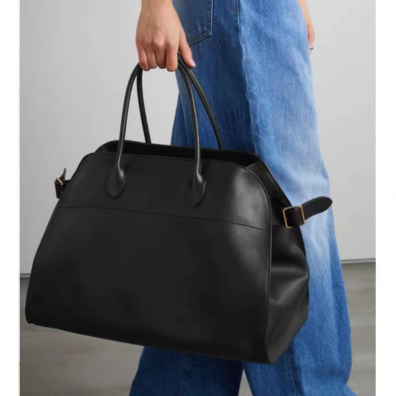 TEEK - Lunch Day Handbag BAG theteekdotcom Large Smooth Black  