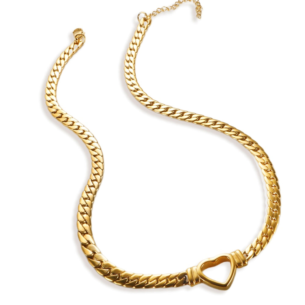 TEEK - Whole Heart Necklace JEWELRY theteekdotcom Gold Necklace  