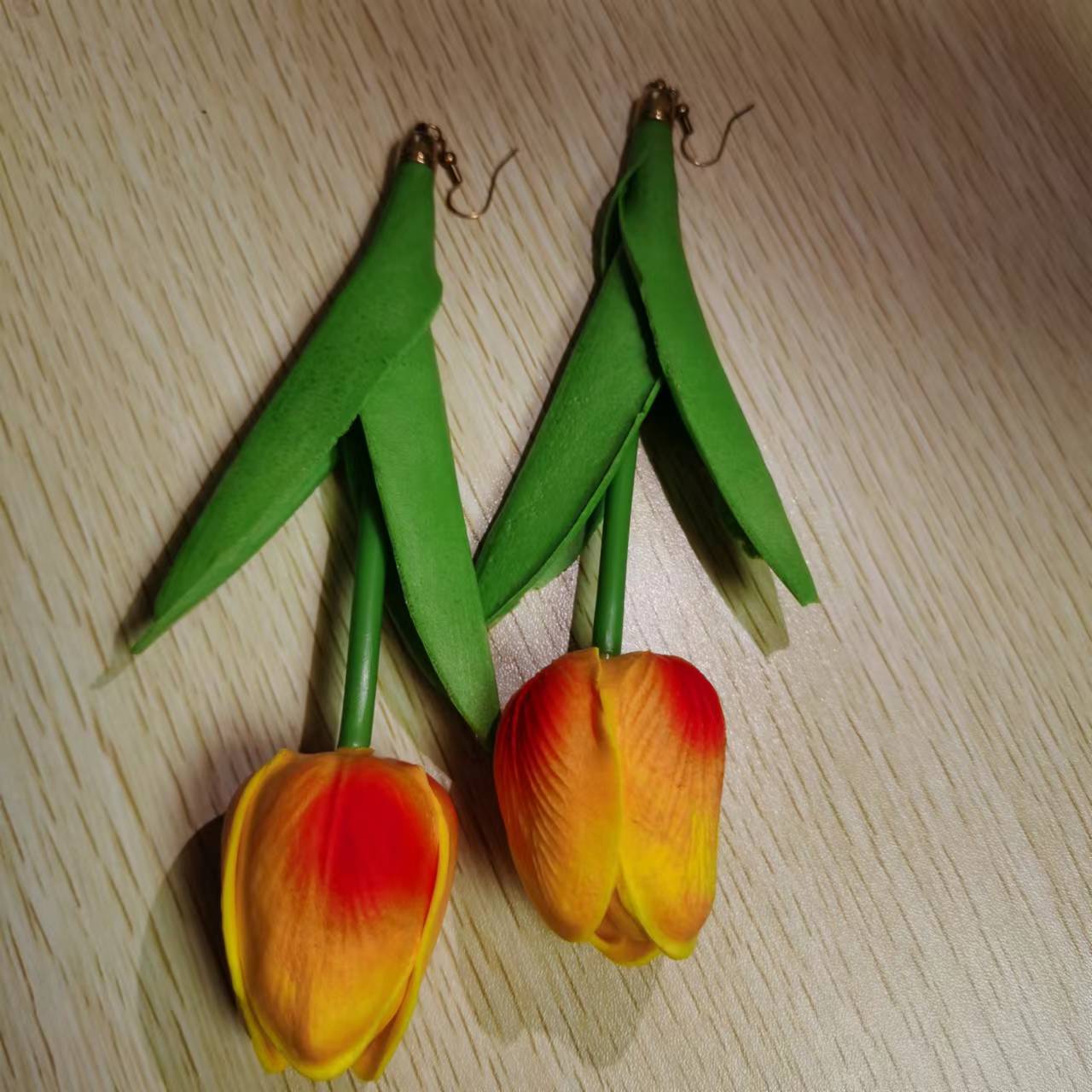 TEEK - Upside Down Tulip Earrings JEWELRY theteekdotcom Orange  
