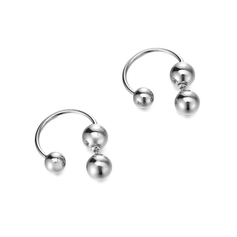 TEEK - Front Back Ball Earrings JEWELRY theteekdotcom   