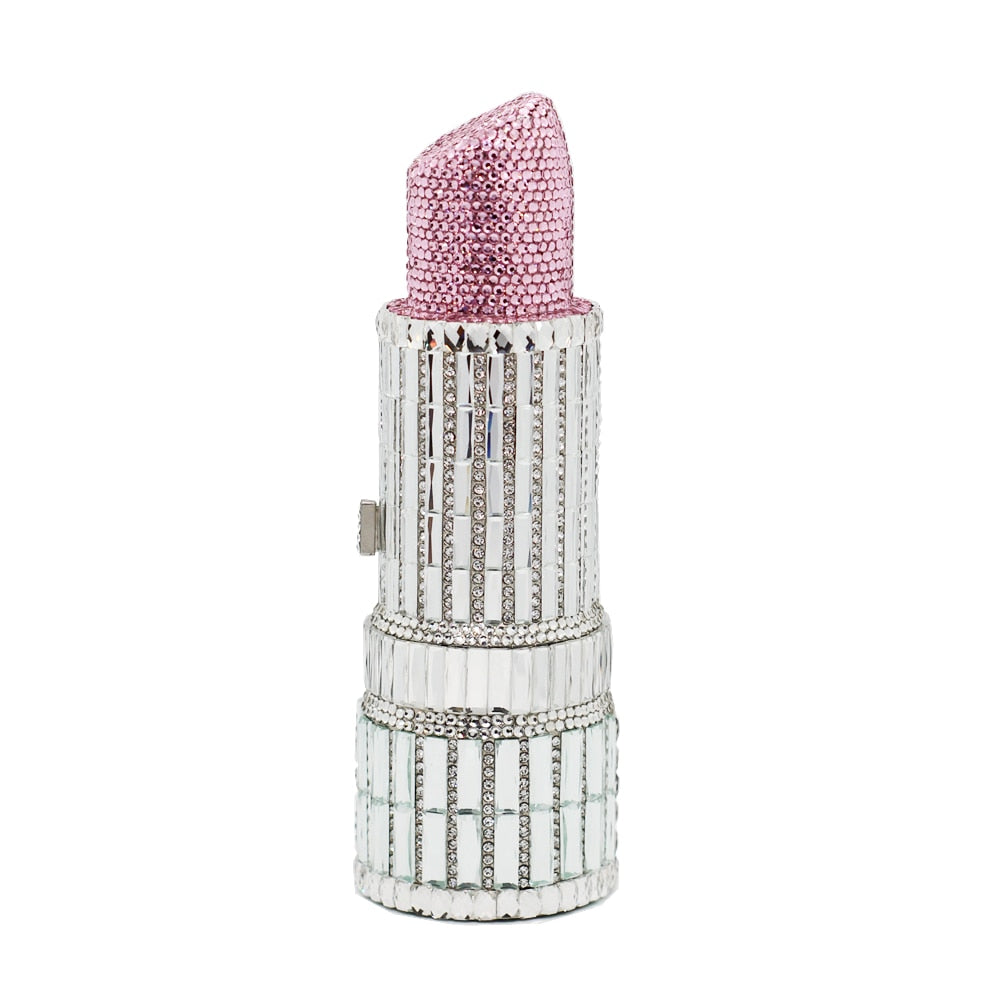 TEEK - Lipstick Click Clutch Purse BAG theteekdotcom SM Silver Pink  