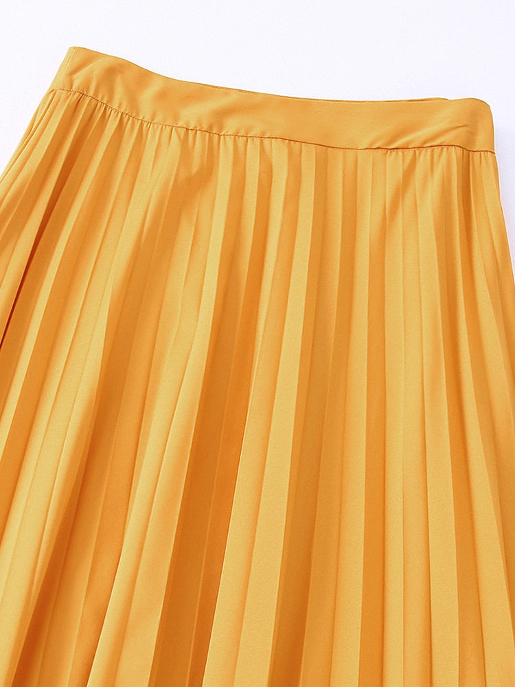 TEEK - Pleated Solid Skirt SKIRT theteekdotcom   