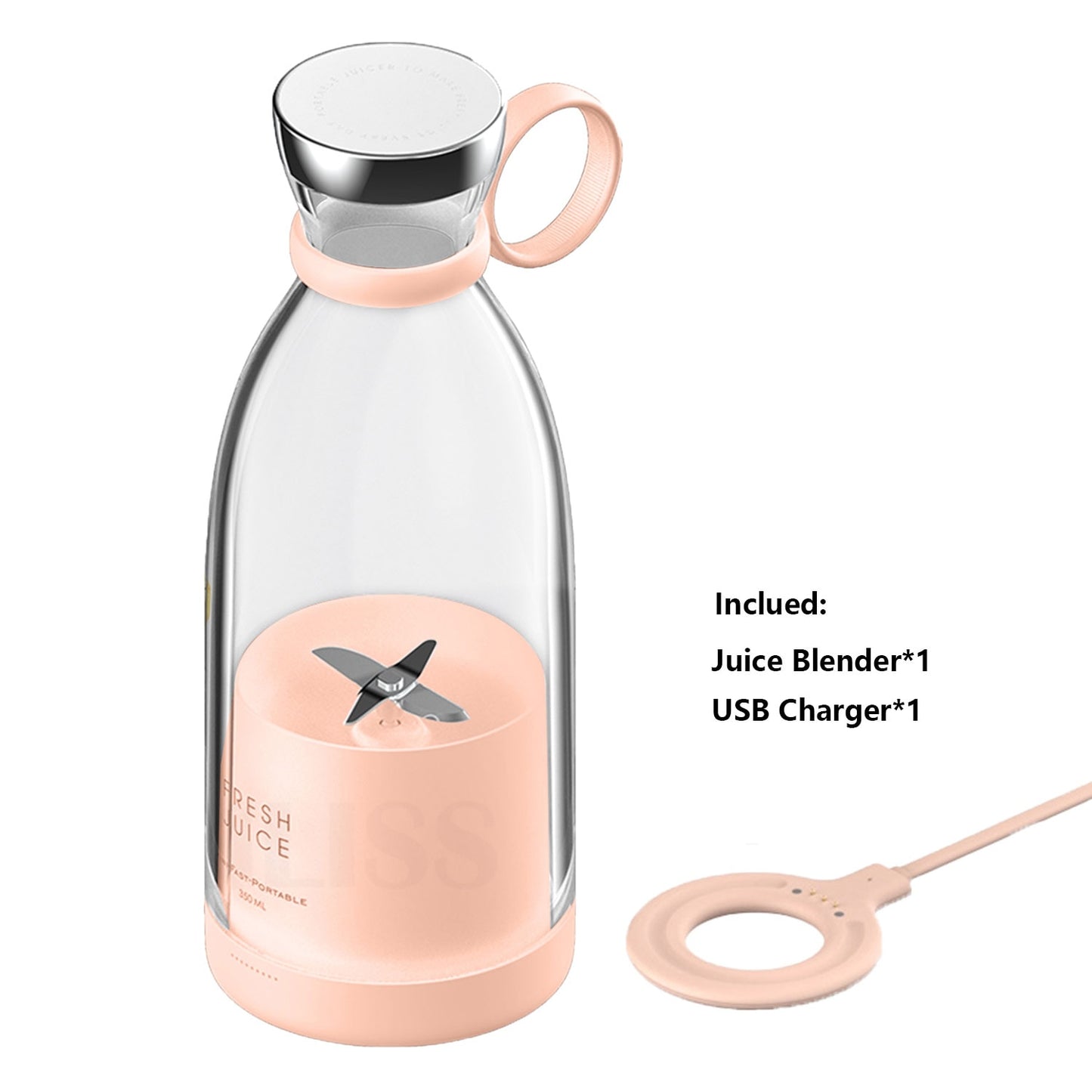 TEEK - Portable Blender Juicer Bottle HOME DECOR theteekdotcom Pink 380mL/12.85oz  