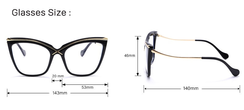 TEEK - Anti Blue Light Metal Ms. Cat Eye Eyeglasses EYEGLASSES theteekdotcom   