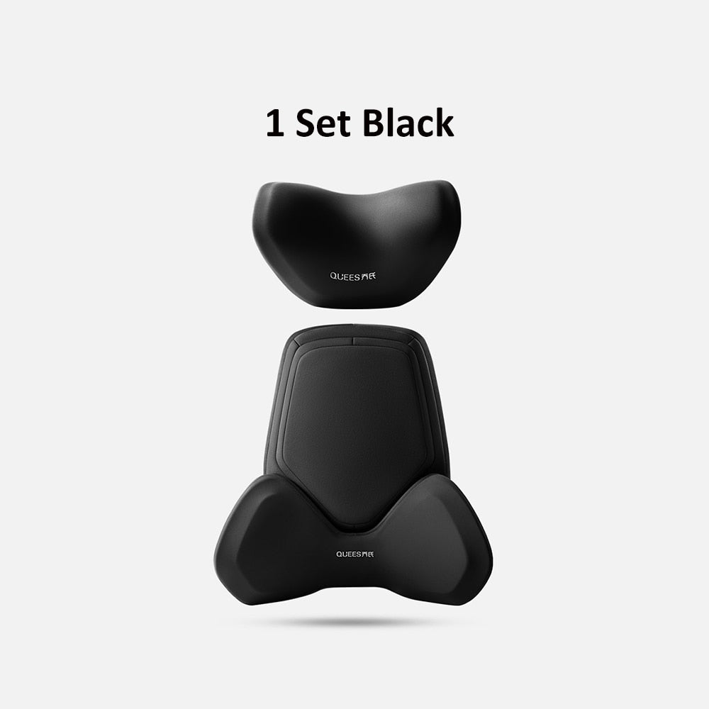 TEEK - Universal Posture Correction Headrest and Lumbar Support Cushions AUTO ACCESSORIES theteekdotcom 1 Set Black  