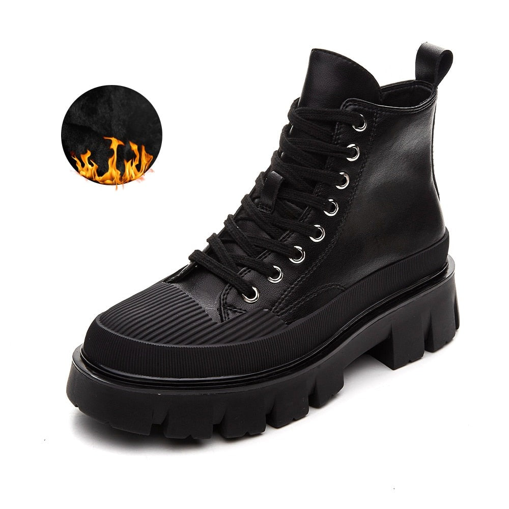 TEEK - Toe Crush Ankle Boots - Womens SHOES theteekdotcom Warm Plush Black 5.5 