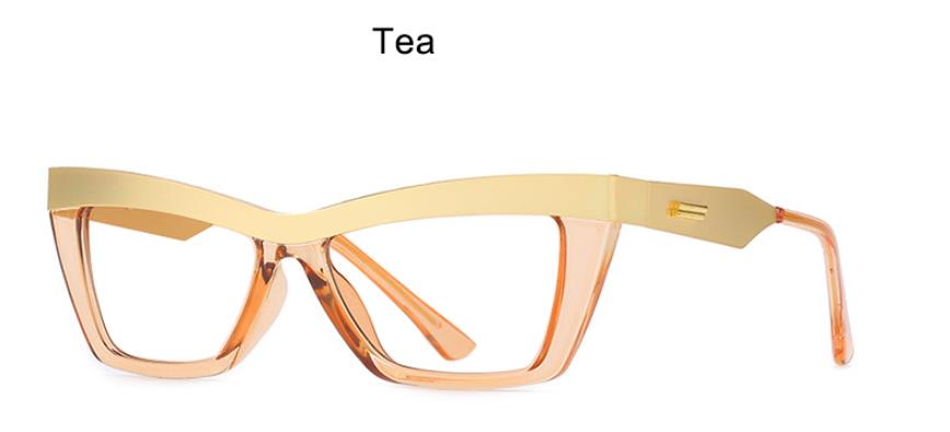 TEEK - Low Brow Reading Glasses | Prescribed or Zero Strength EYEGLASSES theteekdotcom C4 tea clear Clear/Anti Blue Light - No Prescription 