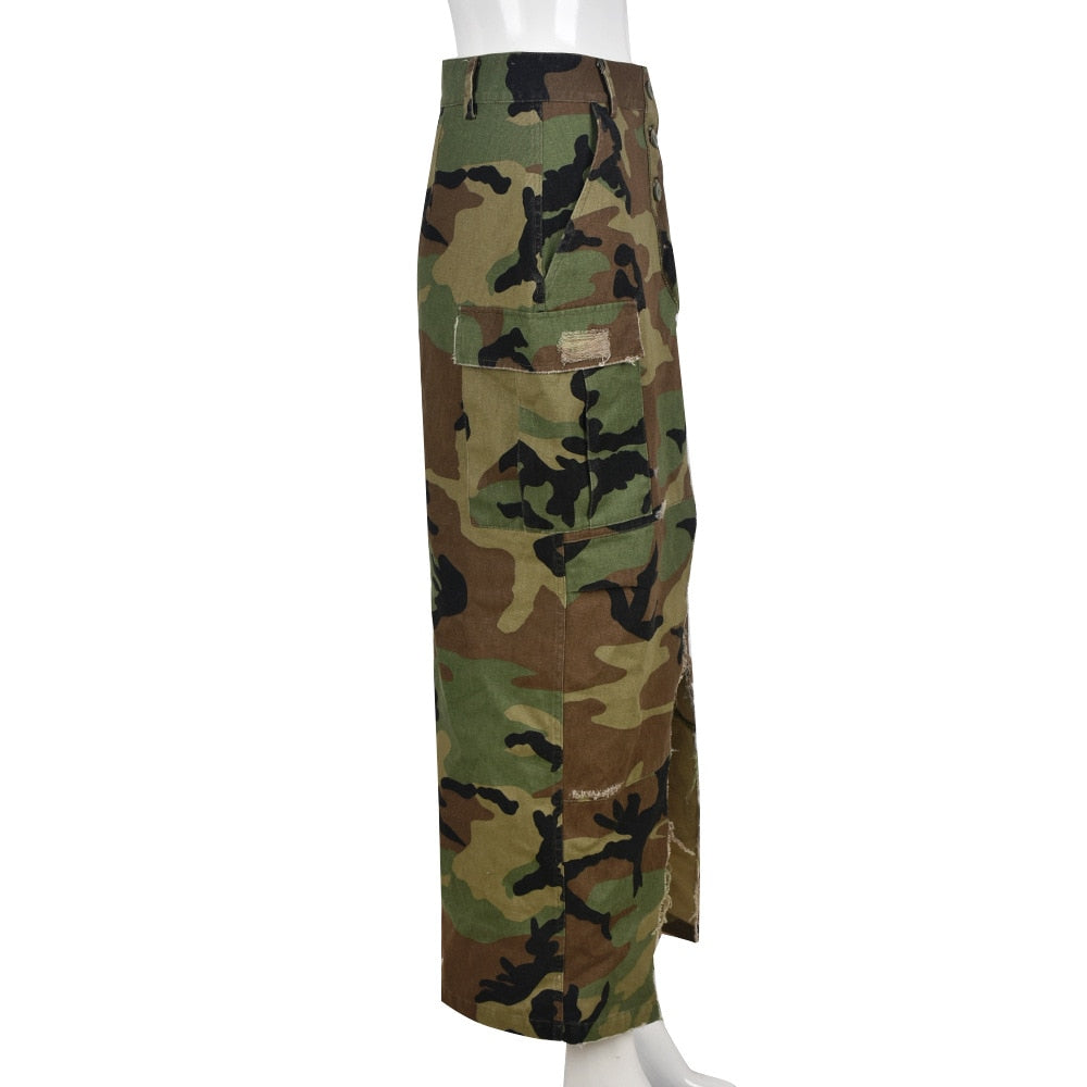 TEEK - Camo Cute Cargo Skirt SKIRT theteekdotcom army green S 