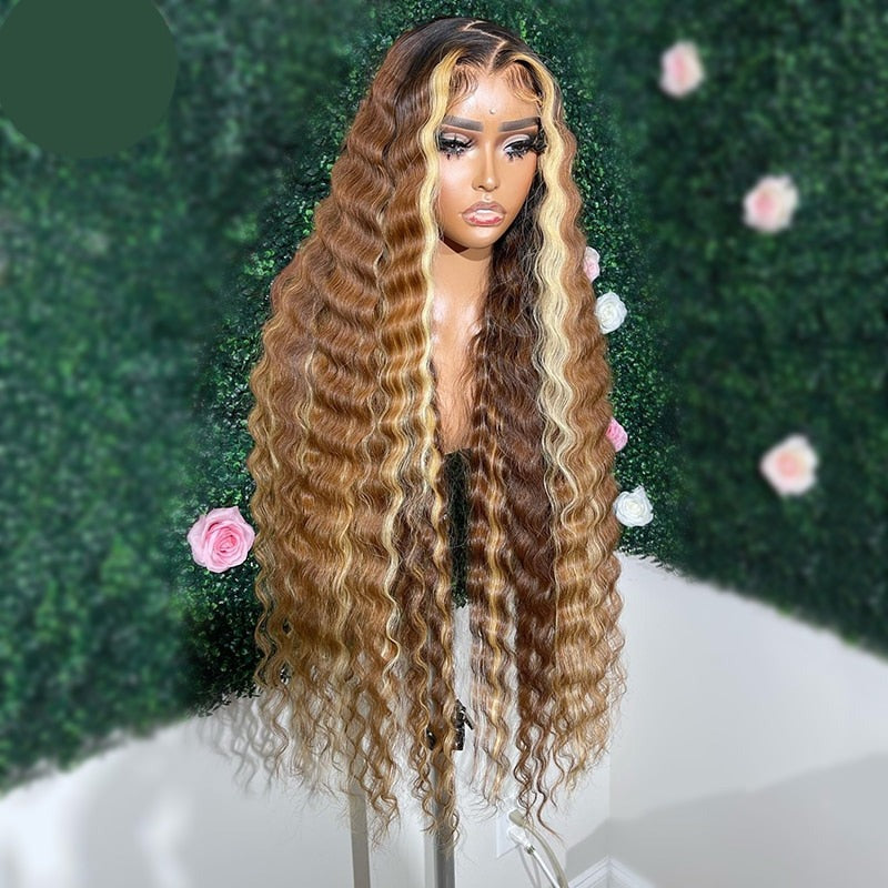 TEEK - Hiya Highlight Honey Blonde Deep Wave Wig HAIR theteekdotcom   