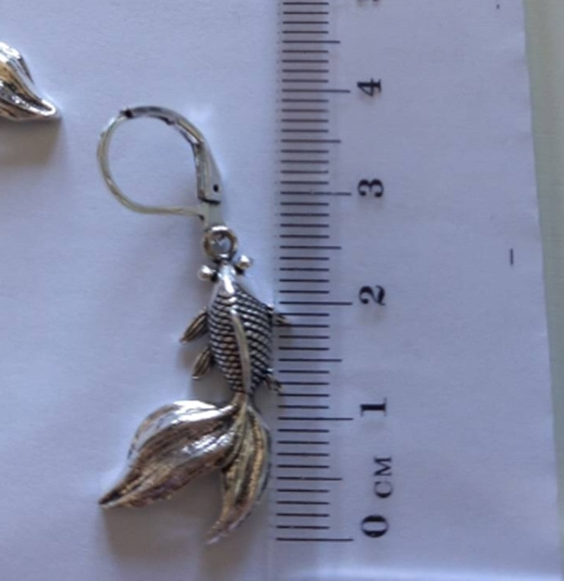 TEEK - Fishy Figure Earrings JEWELRY theteekdotcom Silver  