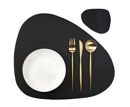 TEEK - Irregular Clean Color Placemats HOME DECOR theteekdotcom black 1 Placemat and 1 Coaster 