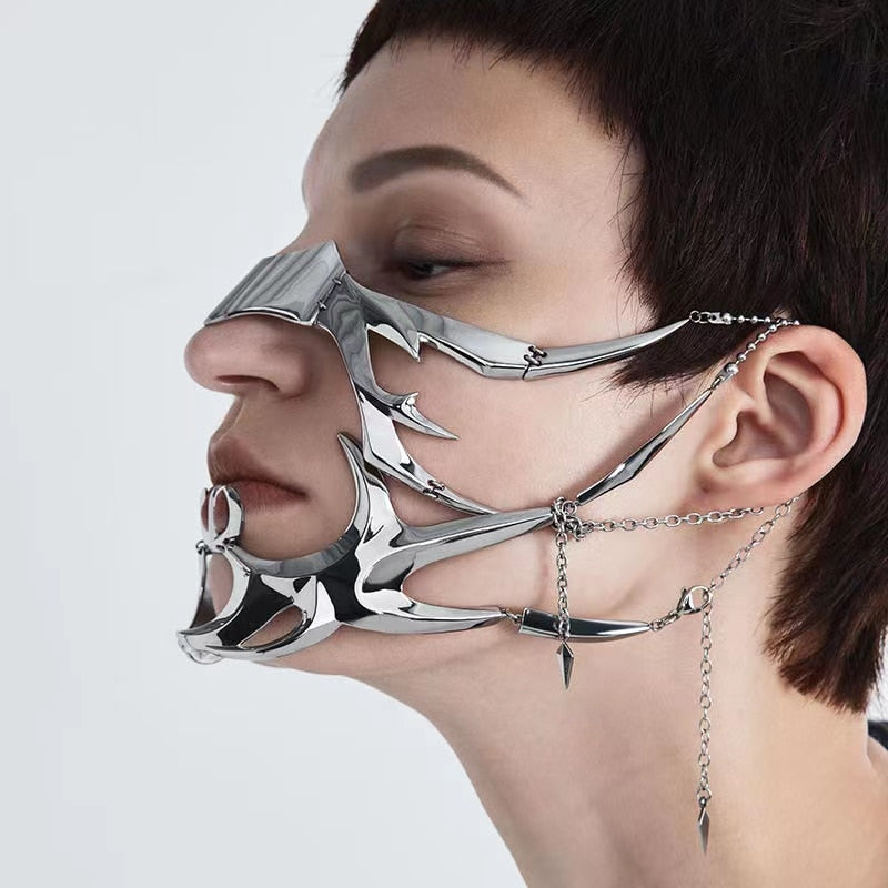 TEEK - Metal Liquid Irregular Facial Shield  Jewelry JEWELRY theteekdotcom   