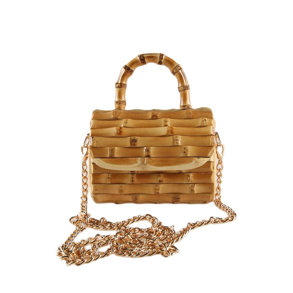 TEEK - Handmade Natural Bamboo Root Top-Handle Mini Bag BAG theteekdotcom   