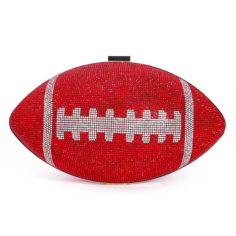 TEEK - Beaujeweled Football Clutch Purse BAG theteekdotcom Red 26x17.5x4 (LxHxW) 