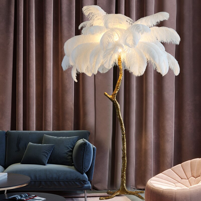 TEEK - Nordic Luxury LED Floor Feather Lamp HOME DECOR theteekdotcom   