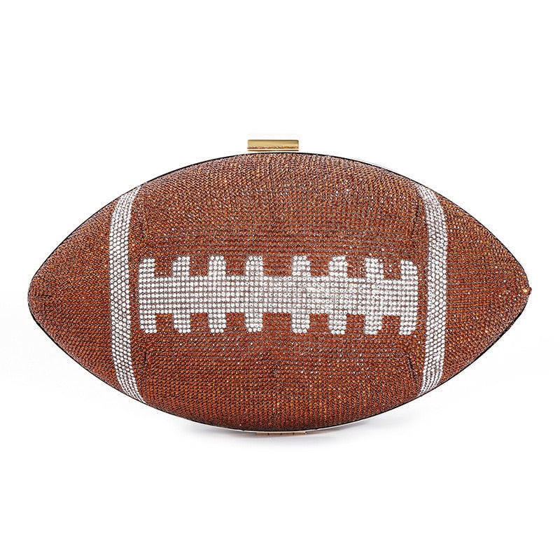 TEEK - Beaujeweled Football Clutch Purse BAG theteekdotcom Khaki 26x17.5x4 (LxHxW) 