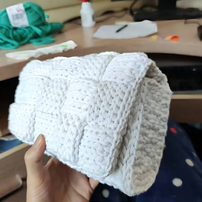 TEEK - Hand Knit Purse BAG theteekdotcom White  