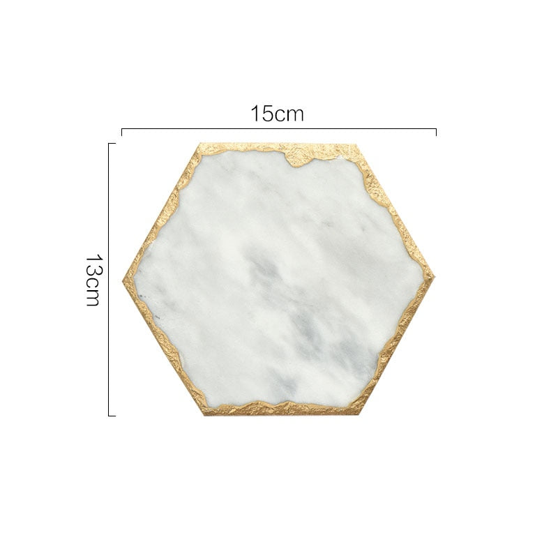 TEEK - Nordic Natural Marble Trays HOME DECOR theteekdotcom E--15x13cm  