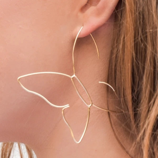 TEEK - Big Butterfly Hook Earrings JEWELRY theteekdotcom gold  
