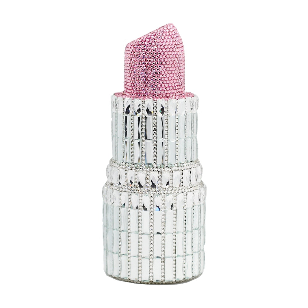 TEEK - Lipstick Click Clutch Purse BAG theteekdotcom LG Silver Pink  