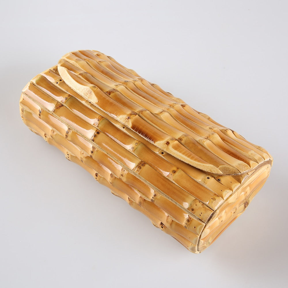 TEEK - Hard Wood Bamboo Root Clutch Purse BAG theteekdotcom   