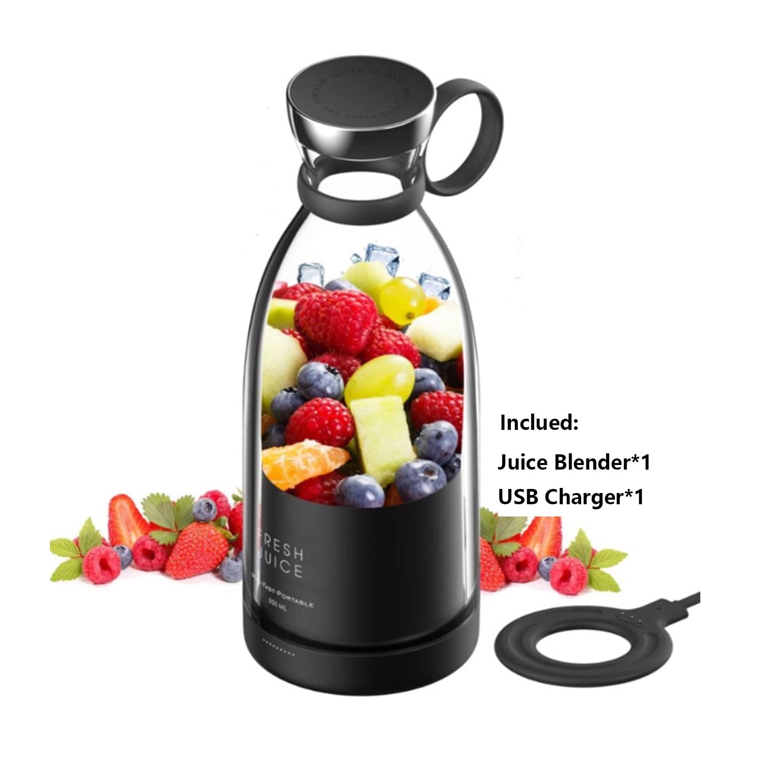 TEEK - Portable Blender Juicer Bottle HOME DECOR theteekdotcom Black 380mL/12.85oz  