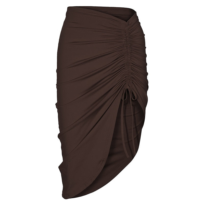 TEEK - Variety of Lace Up Mini Skirts SKIRT theteekdotcom G1860 Brown S 