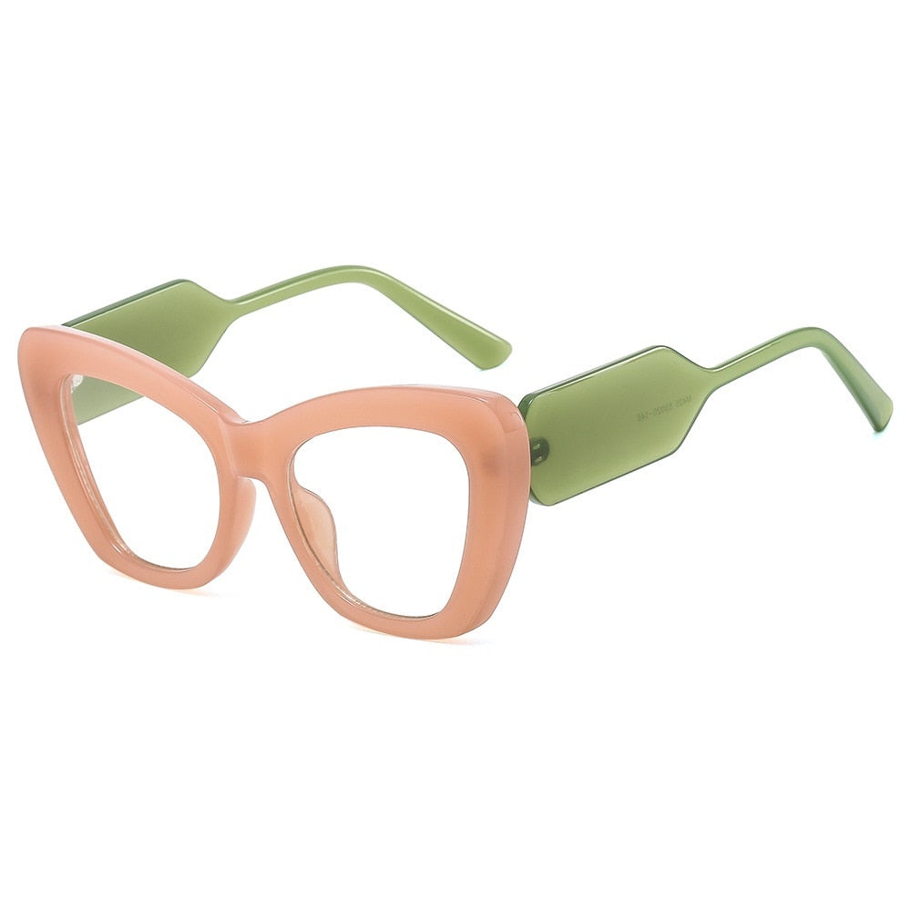 TEEK - Cross Contrast Cat Eye Sunglasses EYEGLASSES theteekdotcom pink  