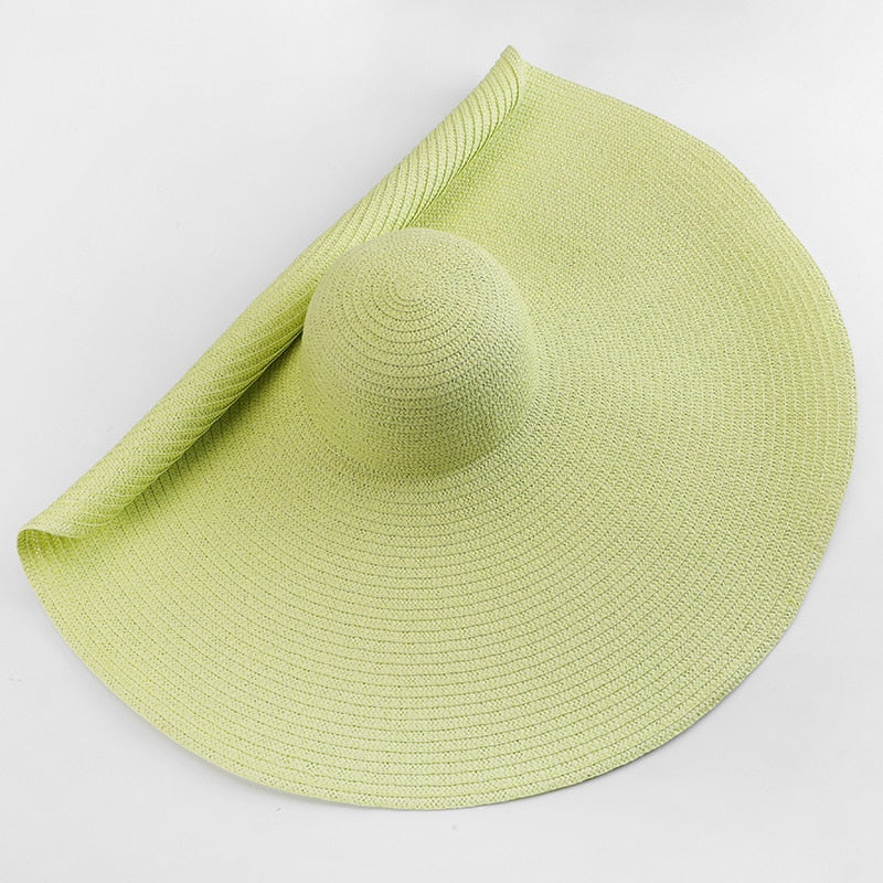 TEEK - 27.5in Oversized Wide Brim Sun Hat HAT theteekdotcom light green 54-57cm/21.26-22.44in 