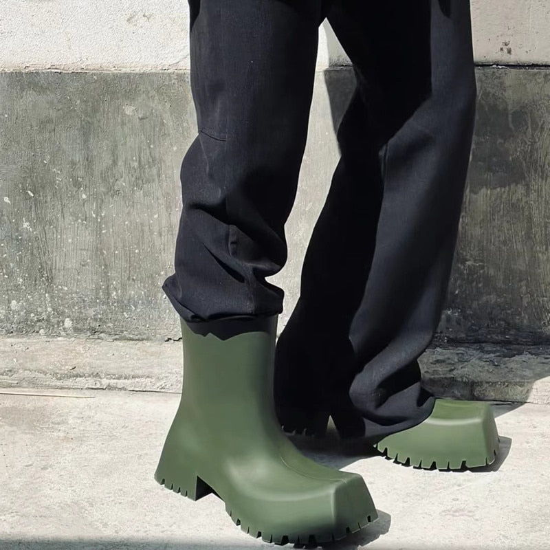 TEEK - Square Wear Platform Weather Boots SHOES theteekdotcom green 4.5 