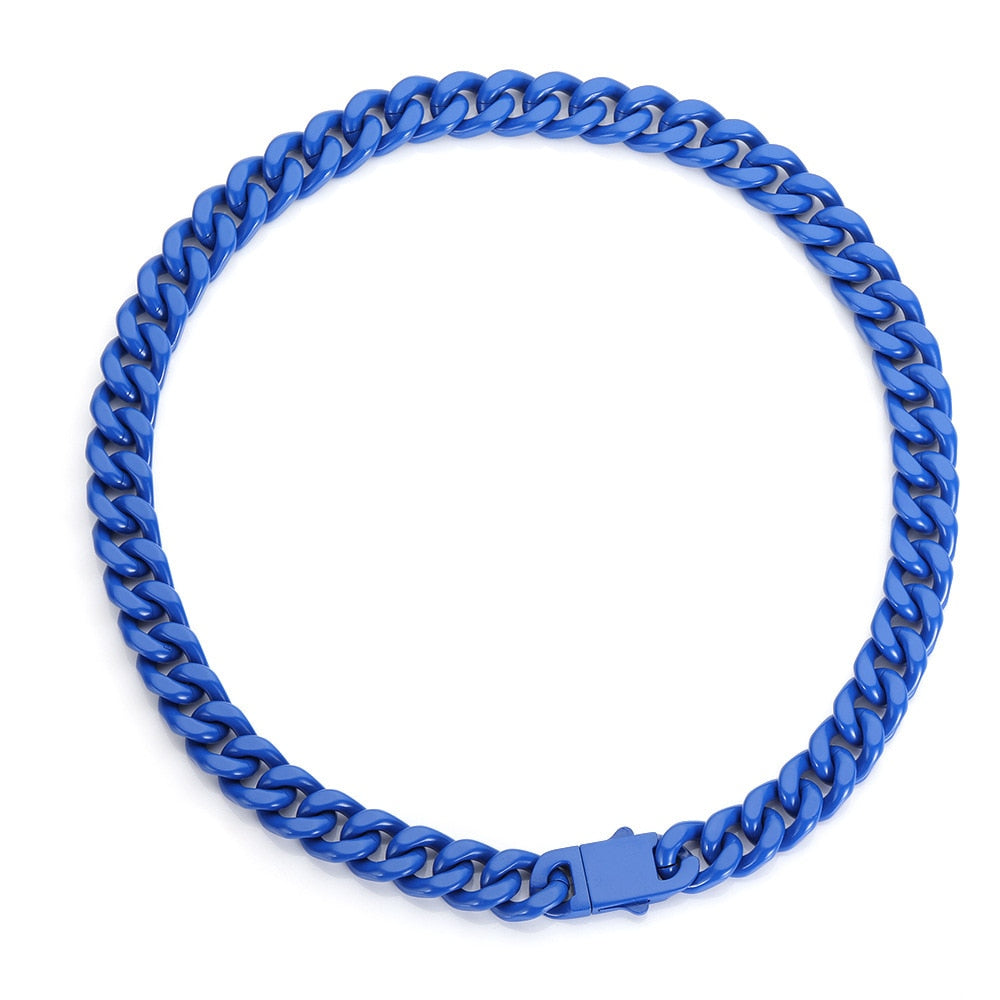 TEEK - Color Link Latch Chain Necklace JEWELRY theteekdotcom Blue 20inch 50.8cm  