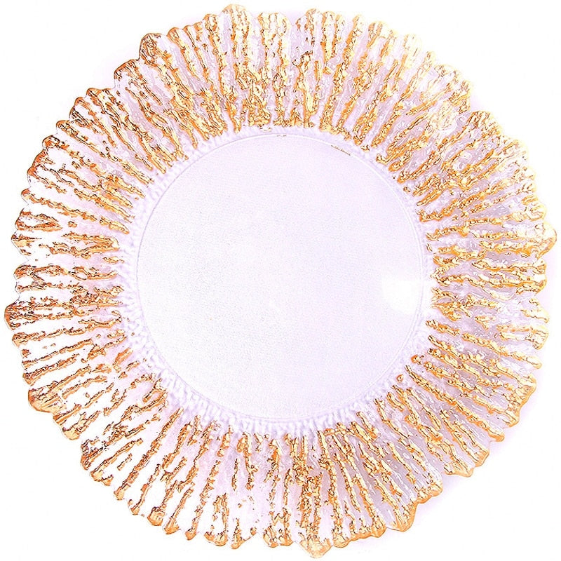 TEEK - Nordic Sun Flower Texture Glass Plate Tableware HOME DECOR theteekdotcom   