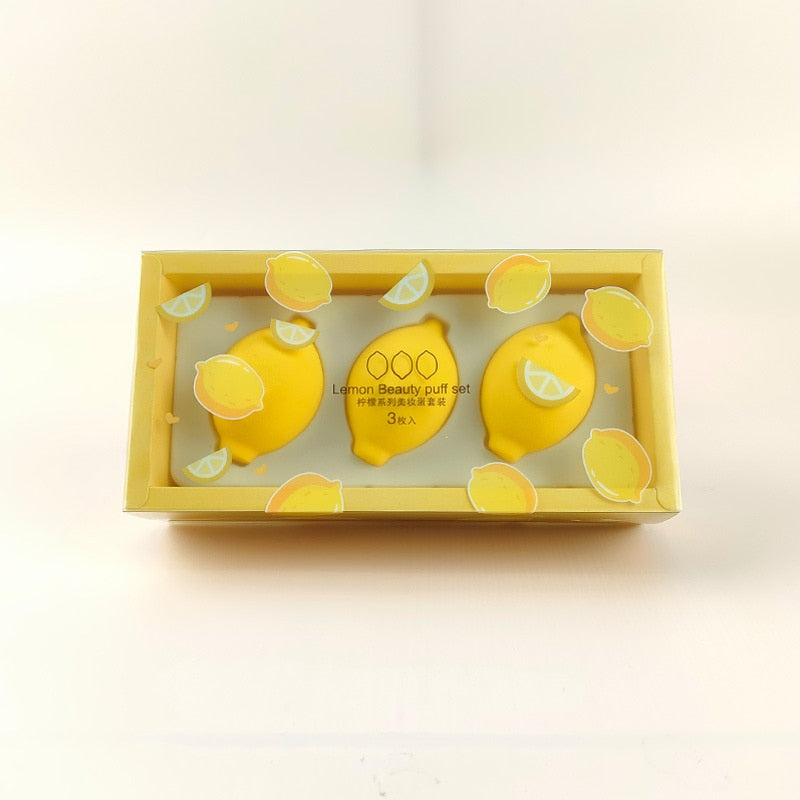 TEEK - 3pcs Makeup Sponge Fruit Puff Set MAKEUP BRUSH theteekdotcom Lemon Set  
