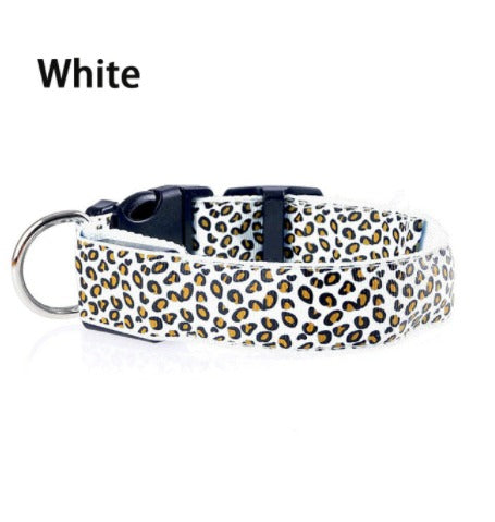 TEEK - Light Up Leopard LED Dog Collar PET SUPPLIES theteekdotcom White XS 28-38cm 
