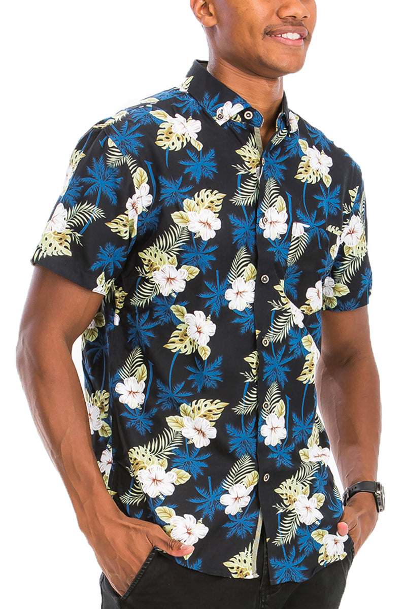 TEEK - DP Hawaiian Short Sleeve Shirt | Blue White Green TOPS TEEK M S  