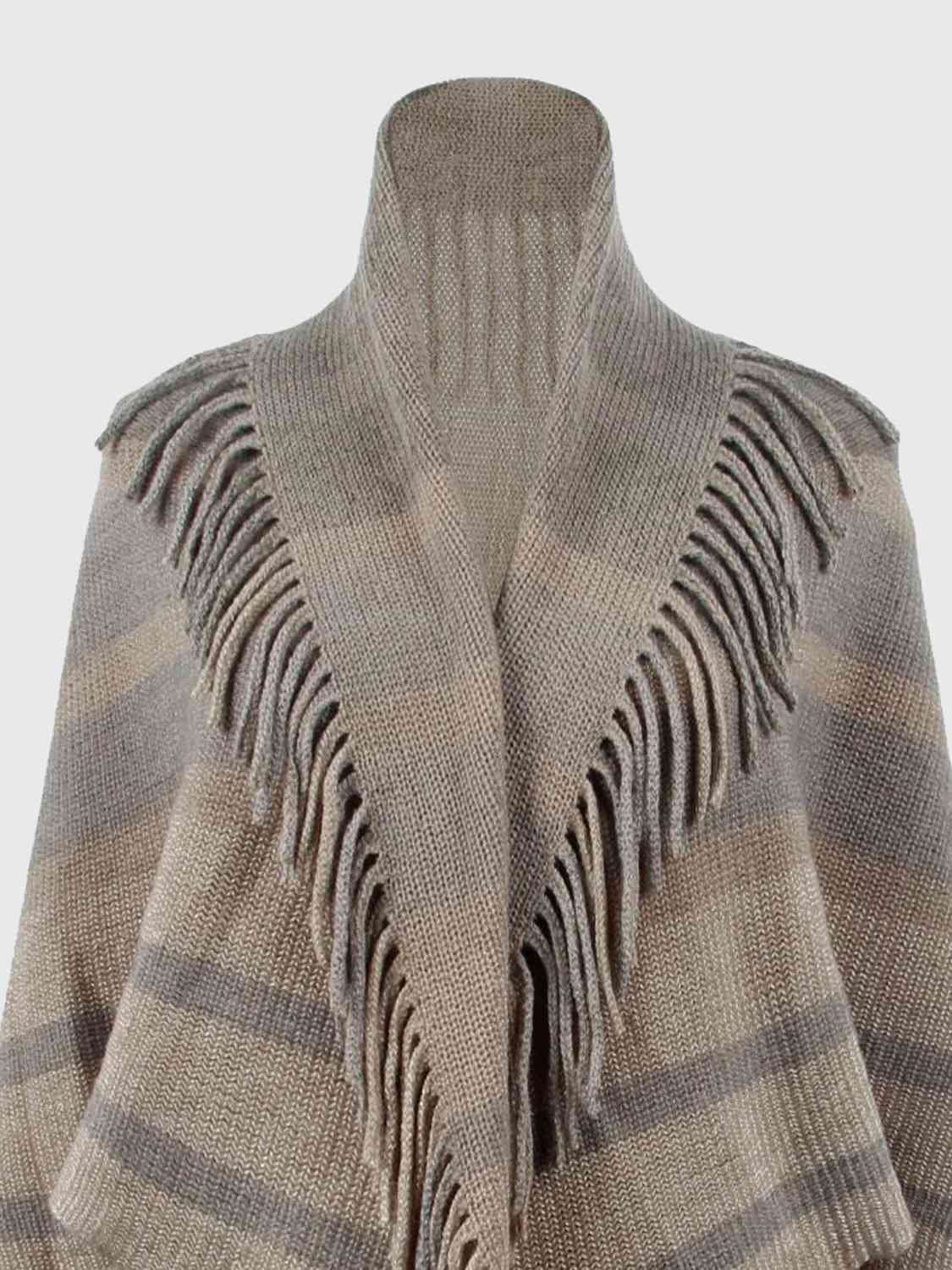 TEEK - Fringe Detail Open Front Sweater SWEATER TEEK Trend   