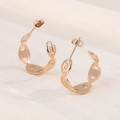 TEEK - Stainless Steel C-Hoop Earrings JEWELRY TEEK Trend style B/Rose Gold  
