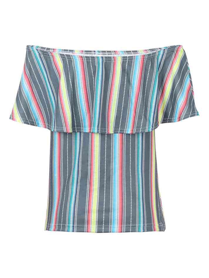 TEEK - Striped Off-Shoulder Blouse TOPS TEEK Trend   