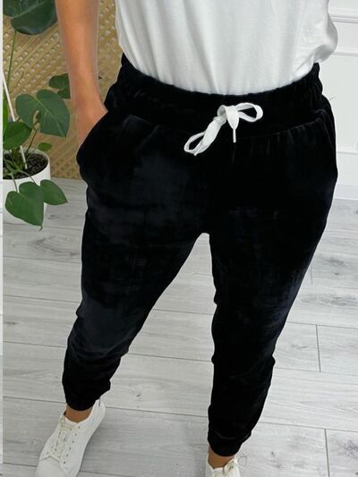 TEEK - Wide Waistband Drawstring Cropped Joggers PANTS TEEK Trend   