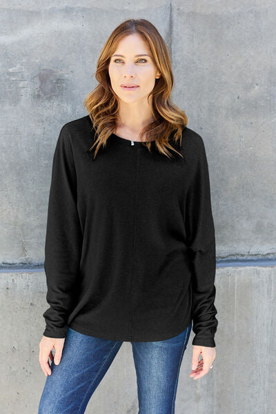 TEEK - Round Neck Long Sleeve T-Shirt TOPS TEEK Trend   