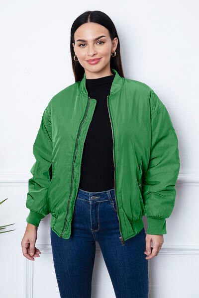 TEEK - Ruched Zip Up Favorite Jacket JACKET TEEK Trend Mid Green XS 