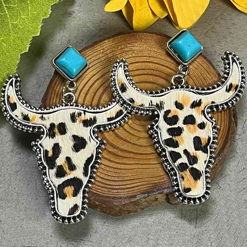 TEEK - Bull Shape Turquoise Dangle Earrings JEWELRY TEEK Trend D  