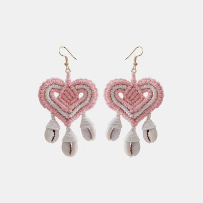 TEEK - Shell Heart Dangle Earrings JEWELRY TEEK Trend   