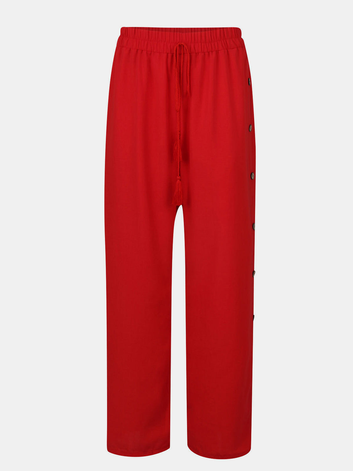 TEEK - Full Size Tassel Wide Leg Pants PANTS TEEK Trend Red S 