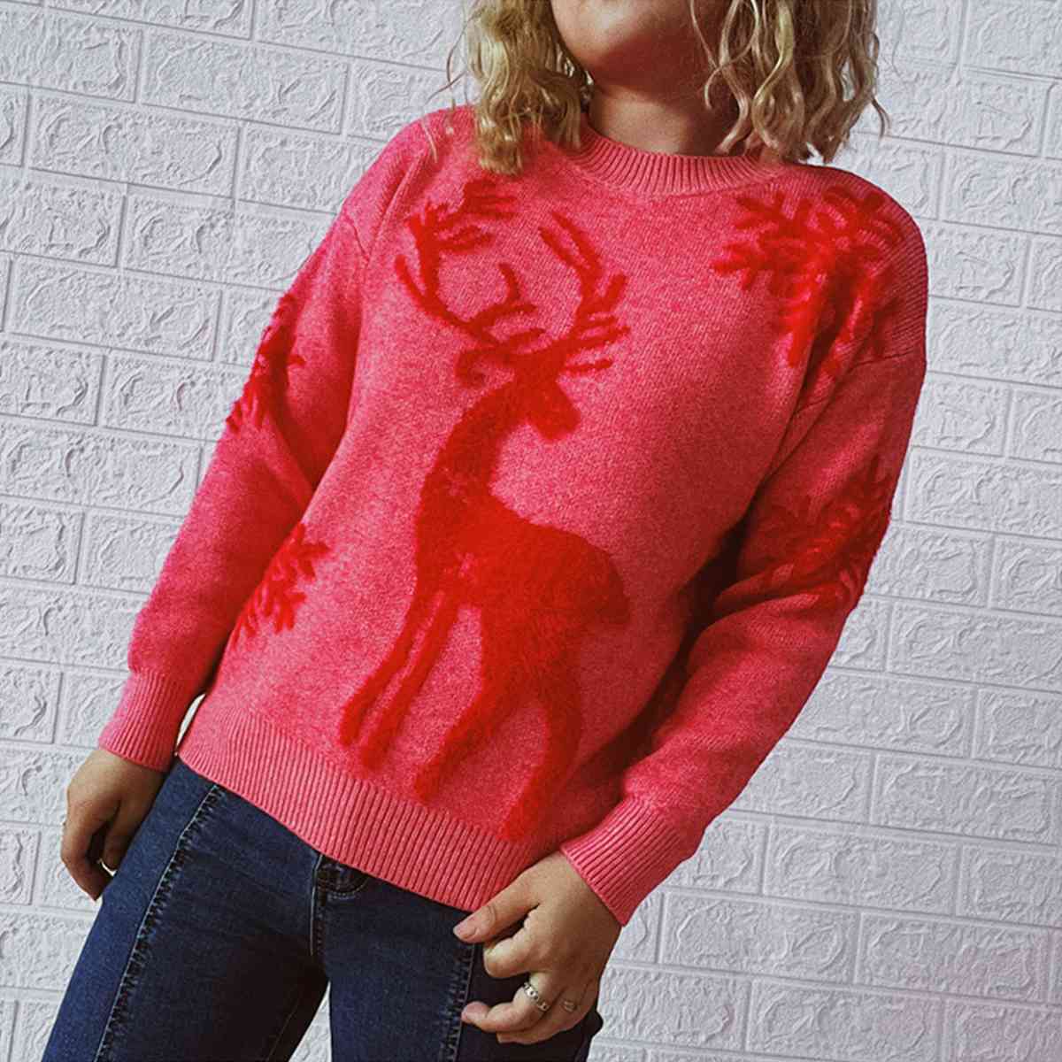 TEEK - Reindeer and Snowflake Sweater SWEATER TEEK Trend   