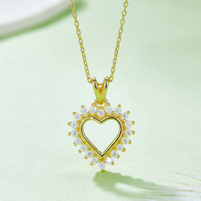 TEEK - Bejeweled Frame 925 Heart Pendant Necklace JEWELRY TEEK Trend Gold  